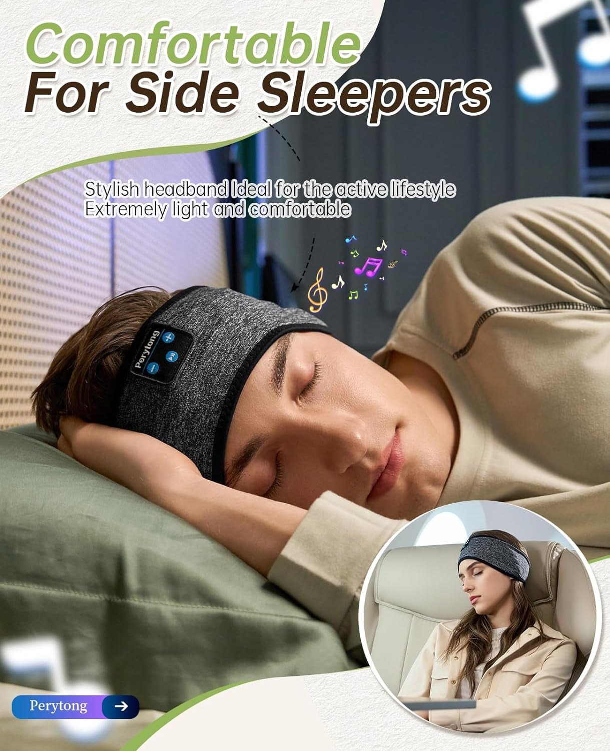 Sleep Headphones Bluetooth Headband Sleeping Headphones Wireless Sleep Headband with Comfortable Earbuds for Side Sleepers, Sleeping Eye Mask for Women Men Workout Running